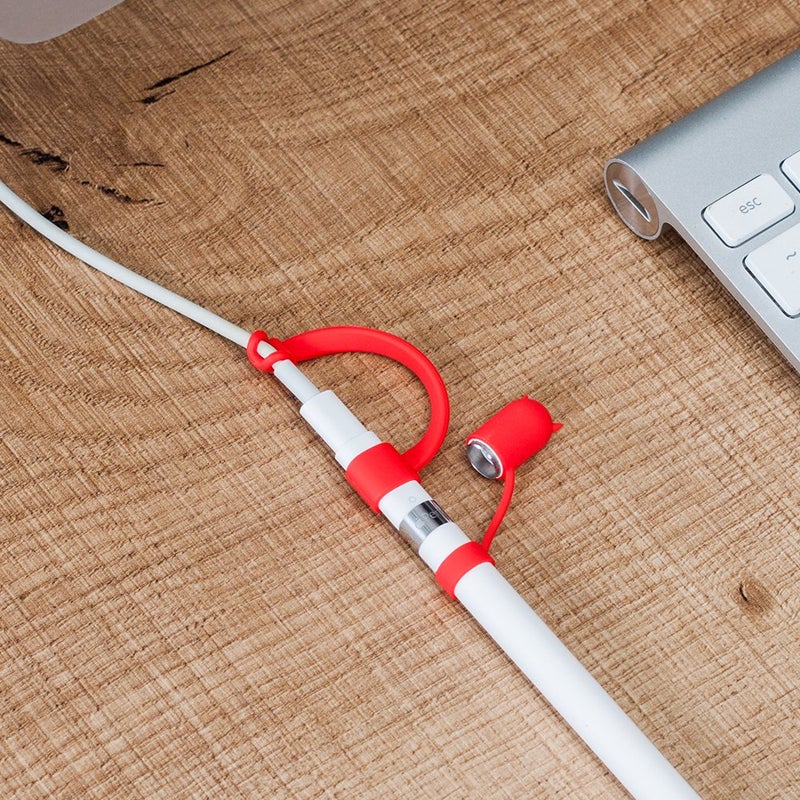 FRTMA [3-Pack] Replacement Compatible with Apple Pencil Cap/Apple Pencil Horn Cap Holder/Cable Adapter Tether Compatible with iPad Pro Pencil, Red - Image 5